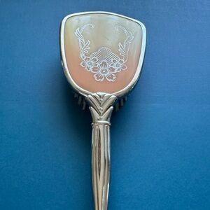 Vintage Victorian-Inspired Cream and Silver Hair Brush